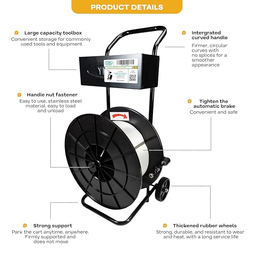 Image of IDL Packaging Strapping Cart & Dispenser for Cord Strapping (8 inch x 8 inch Core)