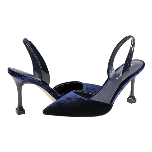 Marc Fisher Women's Hadya Pump, Navy Velvet/Navy Patent 400, 6 by Marc Fisher - Image 6
