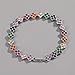 Generic Rainbow & Clover Zircon Unisex Bracelet, Crystal Flower Design, Fashion-Forward Accessory (Silver), 7.28 inches