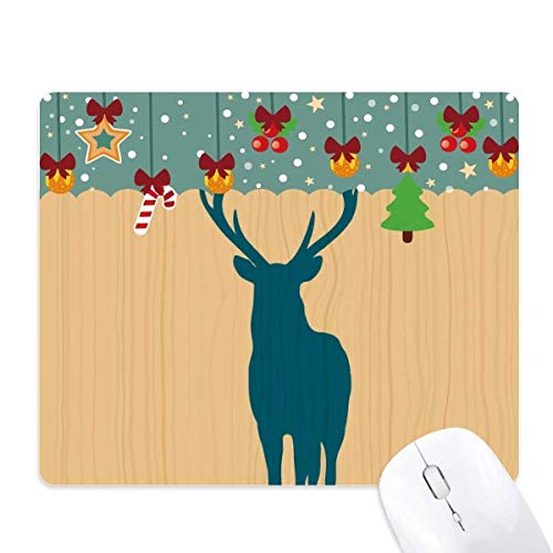 Tapis de souris jeu cerf bleu grain de bois grand sous-main noël