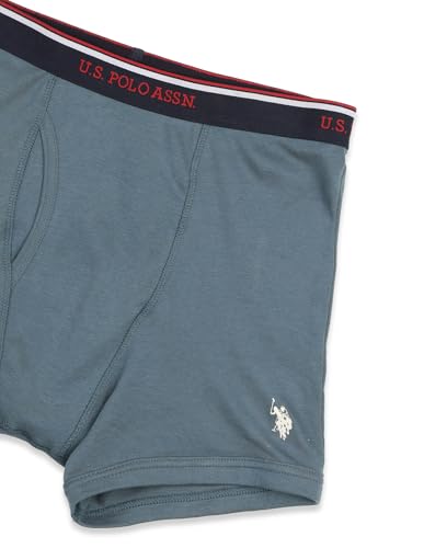 Image of U.S. Polo ASSN. Men's I667 Ribbed Cotton Mid Rise Underwear Trunks - Pack of 1