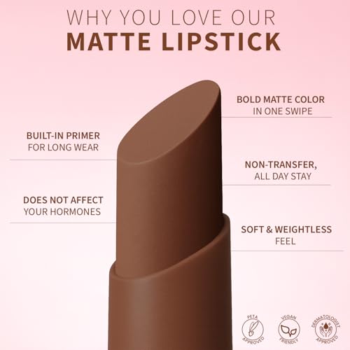 Image of TEEN TEEN Color Life Nontransfer Crayon Lipstick | Matte Finish with Built-in Primer | Waterproof & Long Lasting Lip Color | Smudge-Proof, Fade-Resistant Formula | Hazel-Brownie, 2gm