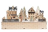 Clever Creations Traditional Winter Ice Skating Village Christmas Decoration | Battery Operated Ice Skating Rink and LED Christmas Lights | Animated 2