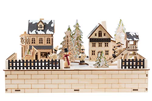 Clever Creations Ski Hill Nativity Collectible Religious Christmas Scene | Festive Holiday Décor | LED Backlight Layered Design | 100% Wood | 10.5” Tall | Battery Powered