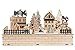 Clever Creations Traditional Winter Ice Skating Village Christmas Decoration | Battery Operated Ice Skating Rink and LED Christmas Lights | Animated 2" Snowman and Children Figures on Frozen Pond