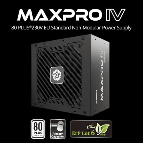 ENERMAX MAXPRO IV 550 Watt, alimentatore non modulare ATX Gaming PC, cavo singolo Mesh Leeve, 80 Plus, ventola silenziosa da 120 mm, condensatore con circuito di protezione a 5 livelli, EMP550 W - Alimentatore - Immagine 2