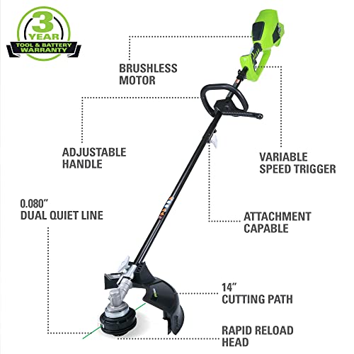 Greenworks Digipro G-Max 40V Cordless String Trimmer And Blower/Vac, 2Ah Li-Ion Battery #TOP2