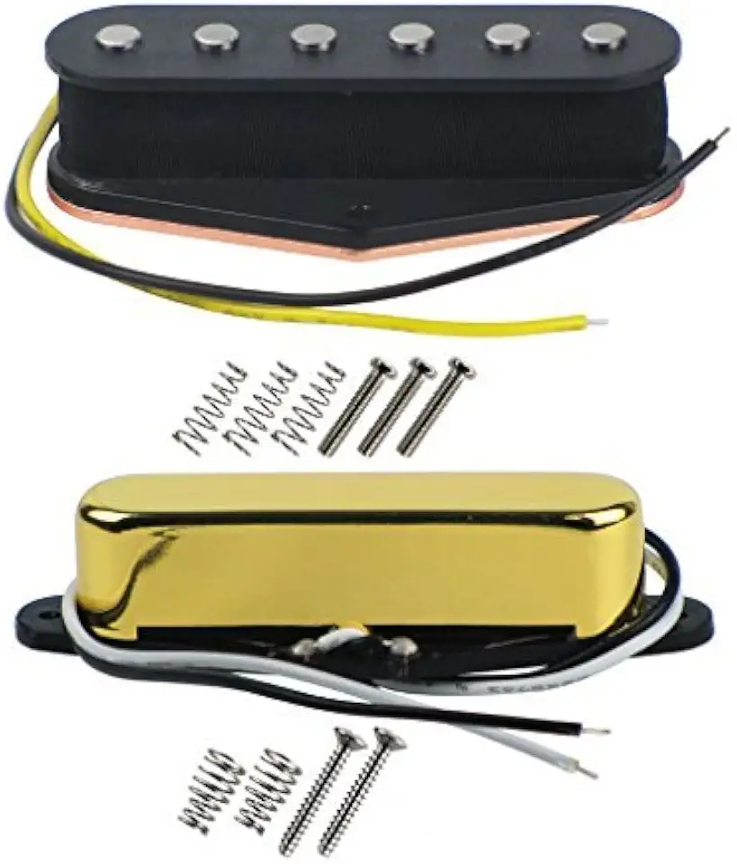 FLEOR Captadores de guitarra Alnico 5 - TL Bridge & Neck (dourado) para guitarra estilo TL
