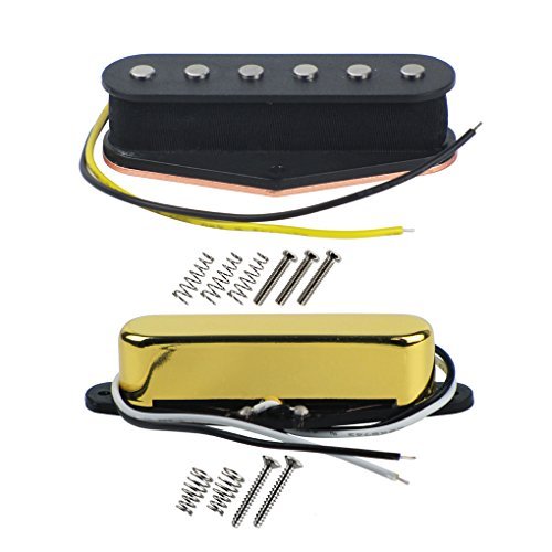 FLEOR Alnico 5 Guitar Pickups TL Bridge Pickup w/Neck Pickup (Golden) Fit TL Pickups Part