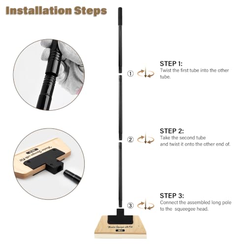 Image of Gomake 21''-50'' Long Handle Wallpaper Smoothing Tool 30CM Wooden Squeegee