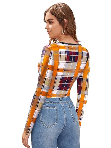 Image of LONDON BELLY Women's Polyester Crop Top with V Neck Full Sleeves Solid Pattern Regular Fit and Crop Length | Crop Tops for Woman | Women Chic Everyday Wear Top