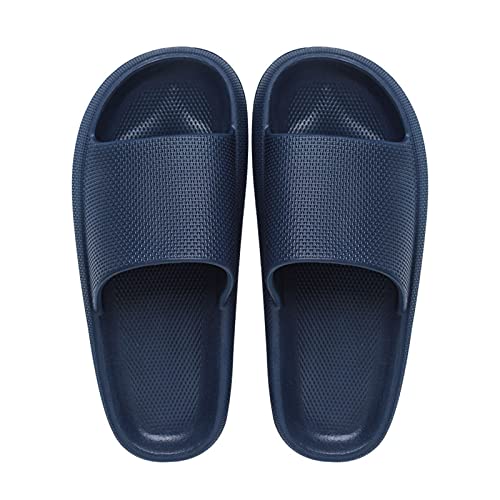 Zapatillas de estar por casa para mujer, zapatillas de baño para hombre, unisex, antideslizantes, cómodas, ligeras, de verano, con pies anchos, gruesas, ortopédicas, marine, 44