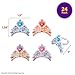 DecoPac Crown Jewels Cupcake Toppers, 24 Jeweled Cupcake Rings, Prince & Princess Tiaras or Crowns, Food Safe Royal Cake Decorations - 24 Pack