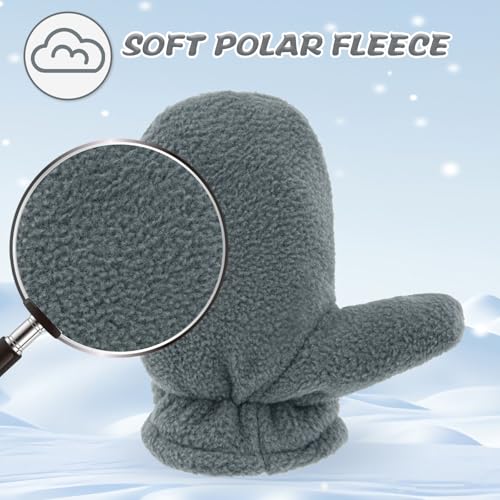 Image of BAVST Baby Toddler Winter Mittens Girls Warm Fleece Lined Gloves Kids Sherpa Lined Mittens for Boys