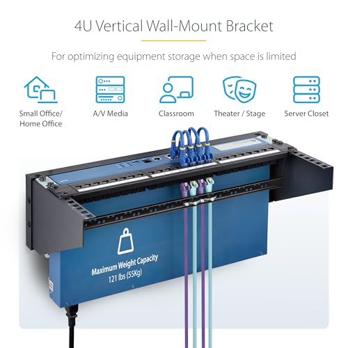 image for StarTech.com 4U Vertical Wall-Mount Bracket for 19inch Rack Mountable 