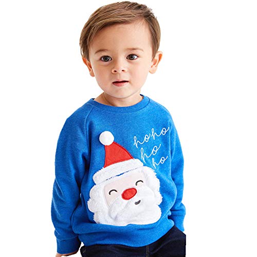 Ddsol Toddler Little Boy Girl Christmas Sweatshirt Kid Xmas Ugly Santa Clasu Shirt Funny Sweater Pullover Clothes Long Sleeve Cotton Tee Tops Size 4T #TOP1