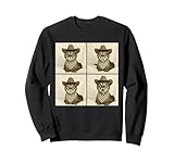Photo Gallery divertente cappello e sciarpa da cowboy con gatto vecchio tempo felpa Photo Gallery divertente cappello e sciarpa da cowboy con gatto vecchio tempo felpa