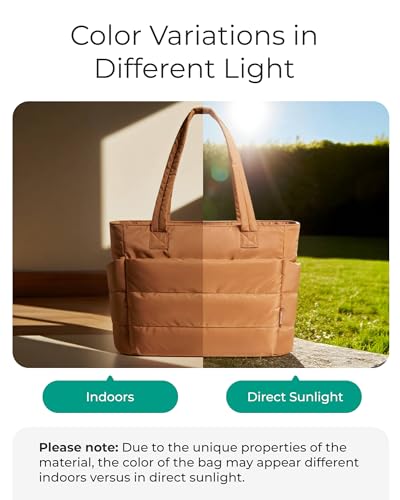 Image of BAGSMART Tote Bag for Women, Lightweight Puffy Tote Bag with Compartments Shoulder Bag Handbag for Travel, Work, Gym | Lightweight