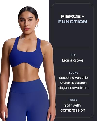 Image of Aoxjox Define Sculpt Racerback Sports Bra | women's workout fitness yoga crop tank, breathable fabric, 4-way stretch, moisture-wicking, gym essential