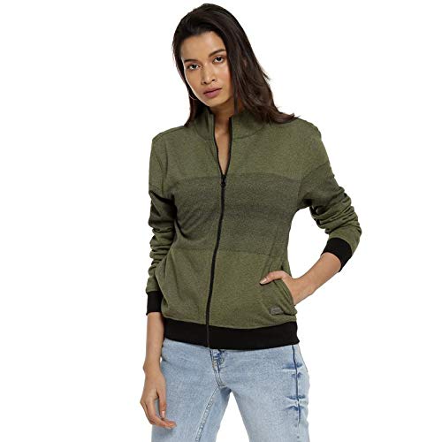 Image of PINACOLADA Women Stylish Striped Casual Jacket(AWZ19 JKHNZP01 W PLN OLBL AZ M)