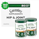 Greenies Supplements Hip and Joint Supplement for Dogs, Chicken Flavor, 80-Count Tub, Pack of 2