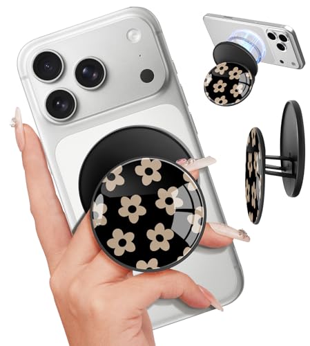 Image of Magnetic Phone Grip, Cute Finger Grip Phone Stand, Small Flower