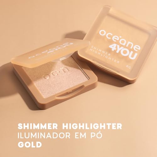 Océane Iluminador Facial Dourado - Shimmer Highlighter Gold 4You 6G