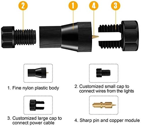 Modtek Low Voltage High Performance Piercing Connectors for Landscape Lights, Cable Connector (Black 6 Pack)