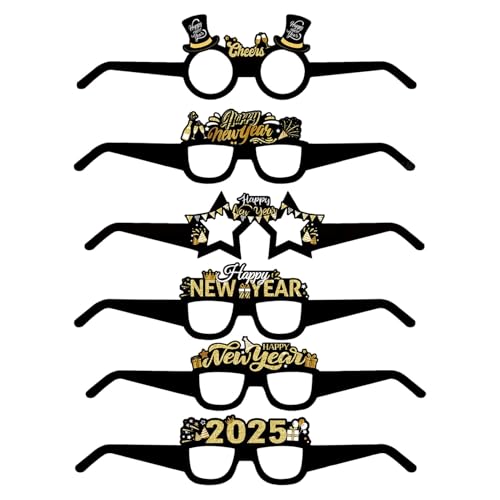 Gafas de papel de lujo, Holiday Supplies 2025, Funny Photo Booth Props, New Year's Eve Eyewear, Funny Photo Booth Props Fancy Paper Glasses for New Year's Eve Celebrations