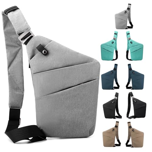 Image of Anti Theft Crossbody Bag,Sling Bag for Women Men,Multi-pocket Chest Shoulder Bag for Travel, Sport, Work