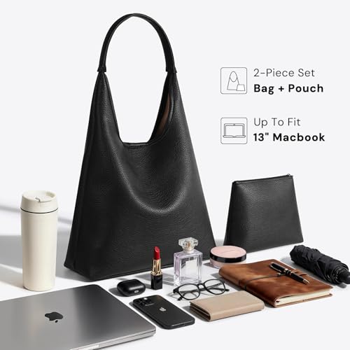 Large Slouchy Vegan Leather Hobo Bag