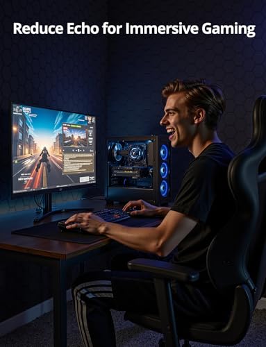 Image of Acoustic Wall Panels Sound Absorbing, Honeycomb Self Adhesive Wall Tiles Panel, 12 Pack Decorative Hexagon Design for Studio, Home Office, Gaming Room, Acoustic Treatment, 12 inchx12 inchx0.4 inch, Black