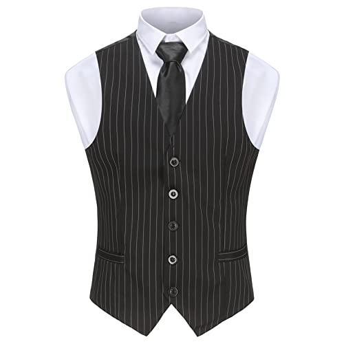 Gionforsy Mens Suit Vest 1920s Mens Vest Slim Fit Formal Business Gangster Waistcoat2