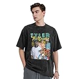Unisex Creator The Rapper-Tyler T-Shirt Baumwolle T-Shirt Antik Waschverfahren Abgesenkte Schulter Kurzarm für Büro Wochenenden und sportliche Aktivitäten