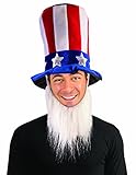 Forum Novelties Men's Uncle Sam Hat with Beard Party Supplies, Standard, Multicolor