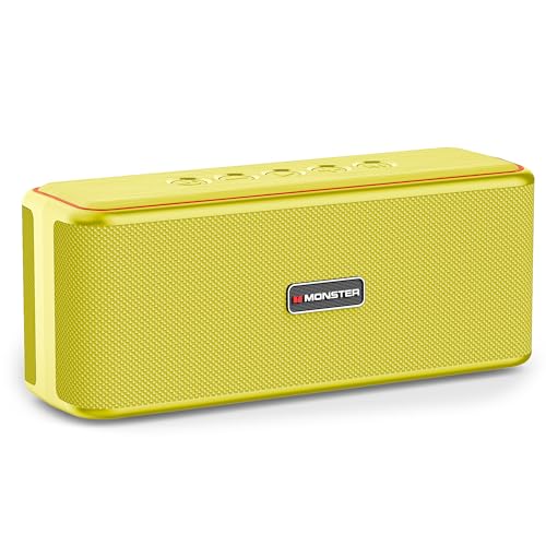 Monster Shock Plus Bluetooth Speaker,Portable Speaker with 40W Loud Stereo Sound,Bluetooth 6.0,TWS Pairing, 20H Playtime, Support AUX/TF Card, IPX6 Waterproof Wireless Speakers for Outdoor,Home