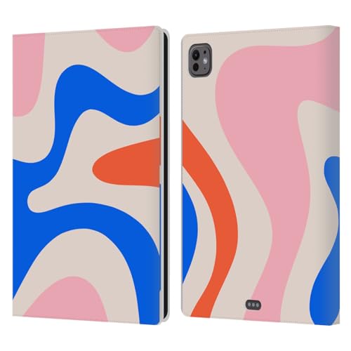 Housse iPad Pro 11 2024 motifs abstraits rose et bleu pour travailler au café