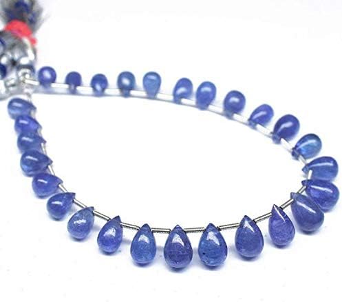 1 Strand Tanzanite Tear Drop Smooth 8'' Long Strand Gemstone Beads, Jewelry Supplies for Jewelry Making, Bulk Beads, for Meditation Jewellery Gemstone Size 9mm to 11mm