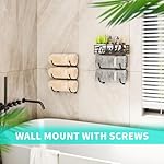 HapiRm Towel Racks for Bathroom Storage - 6 Tier Over The Door & Wall Mount Rolled Towel Storage Organizer Holder with Metal Shelf Basket for Small Bathroom, Camper, Rv - Black, Patented - Image 5