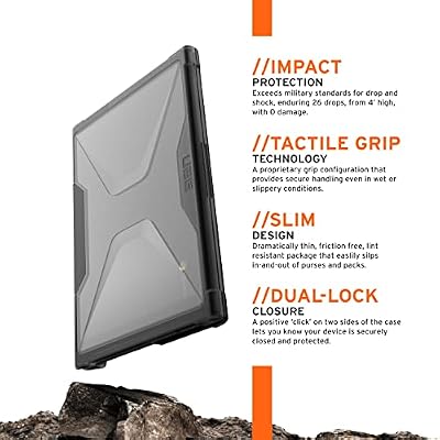 URBAN ARMOR GEAR UAG Designed for Lenovo 300E Chromebook (2nd Gen, AST) (82CE) Case, 11.6-inch Laptop for Education - Shock Absorbing, Rugged Lightweight Drop Protective Cover, Plyo Transparent Ash