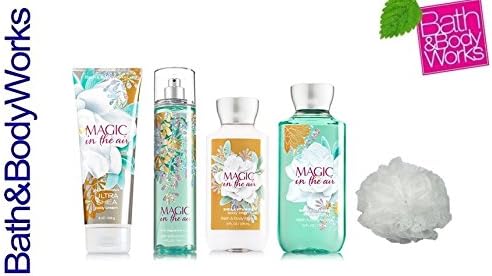 Bath & Body Works MAGIC IN THE AIR Deluxe Gift Set Lotion ~ Cream ~ Fragrance Mist ~ Shower Gel + & FREE Shower Sponge Lot of 5
