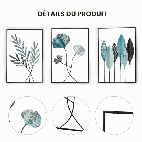 Tableau Mural 3D Métal Multicolore 43x30 Yunlaishaocer