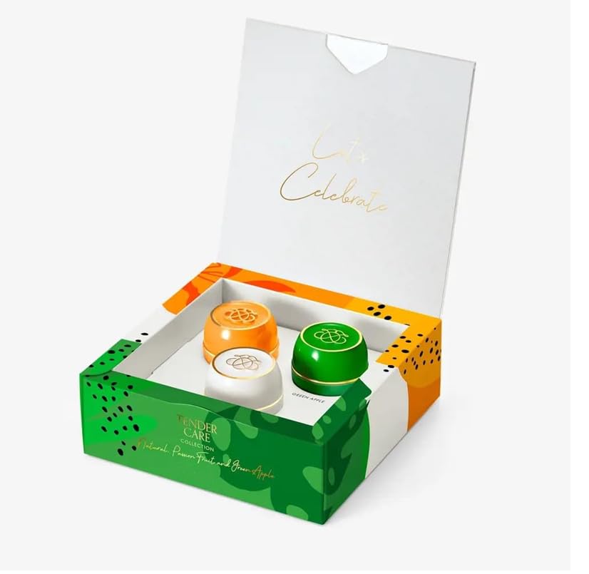 Tender Care Collection Gift Set, Natural, Passion Fruit and Green Apple Lip Balms (3)-picture-17