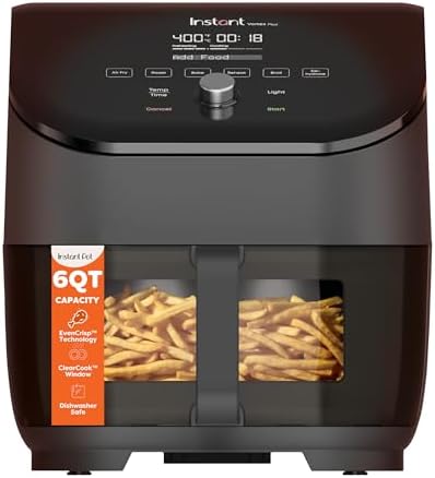 Instant Pot Vortex Plus 6QT ClearCook Air Fryer, Clear Windows, Custom Program Options, 6-in-1 Functions, Crisps, Broils, Roasts, Dehydrates, Bakes, Reheats, from the Makers of Instant Pot, Black 1