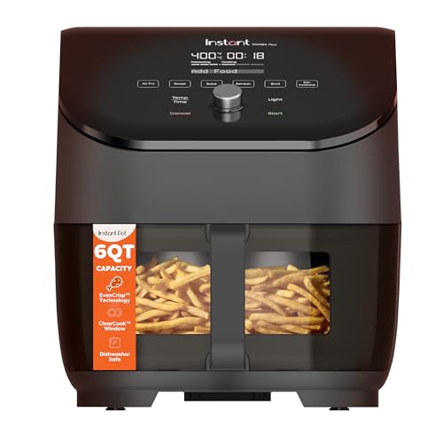 Image of Instant Pot Vortex Plus 6QT ClearCook Air Fryer, Clear Windows, Custom Program Options, 6-in-1 Functions, Crisps, Broils, Roasts, Dehydrates, Bakes, Reheats, from the Makers of Instant Pot, Black