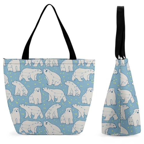 Sac à bandoulière ours polaire blanc le grand cabas idéal pour vos journées shopping