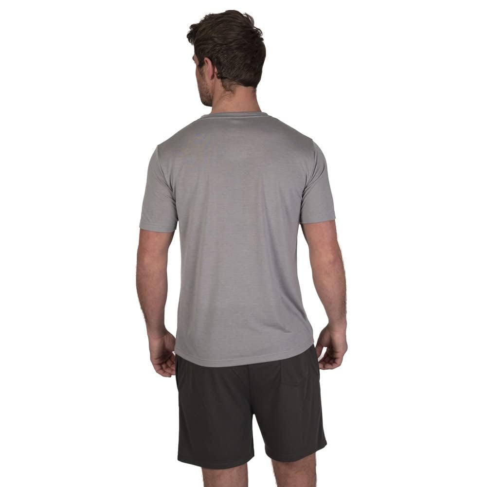 Light & Shade Conjunto Hombre Algodón Loungewear – Pijama con Camiseta y Pantalón Corto, Ropa Dormir Ligera Transpirable con Cordón Verano