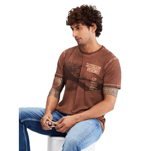 Image of Spykar Men's Slim Fit Round Neck Half Sleeve Solid Casual T-Shirt