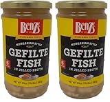 Benz's Jarred Gefilte Fish with No MSG, Kosher Certified, 24 oz Kosher For Passover (Pack of 2)