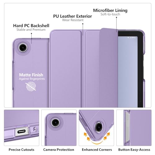 Image of MoKo Case for Galaxy Tab A9+ /A9 Plus 11 inch 2023, Slim Stand Protective Smart Cover with Hard PC Translucent Back Shell for Tab A9 Plus Tablet (SM-X210 /X216 /X218), Auto Wake /Sleep, Lilac